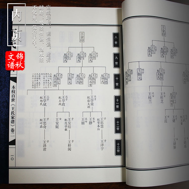 本枝百世王氏家譜宣紙內(nèi)頁