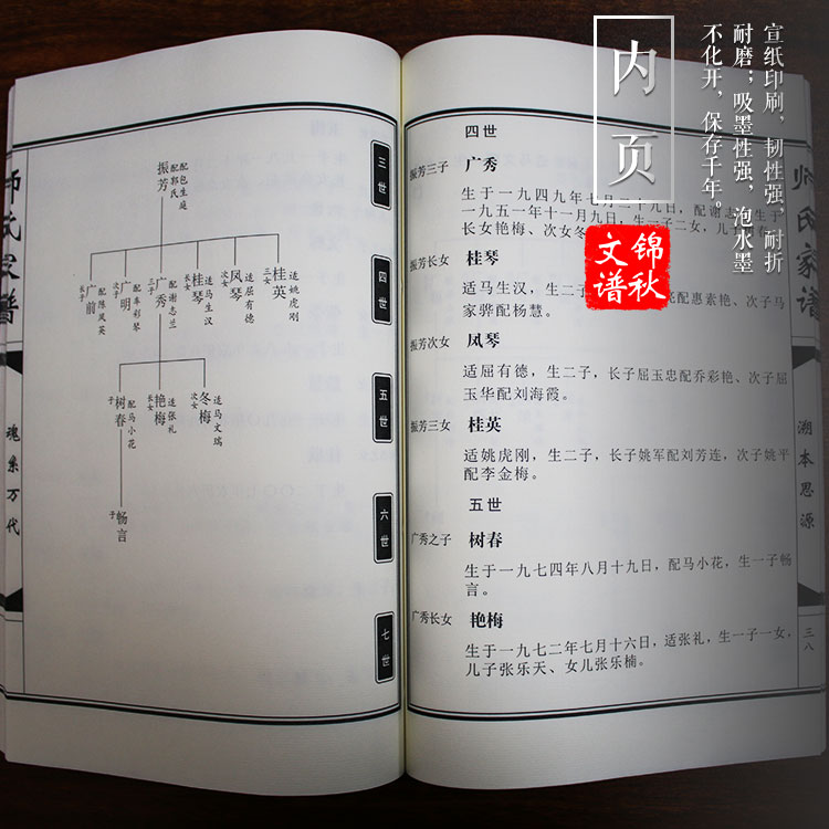 陜西定邊縣師氏家譜現(xiàn)代蘇氏(圖文對(duì)照，圖豎排文橫排)家譜格式