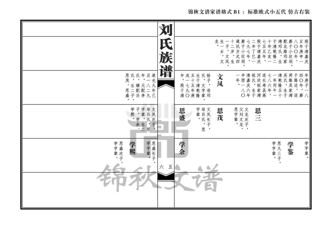 家譜格式-標準歐式小五代 仿古右裝3