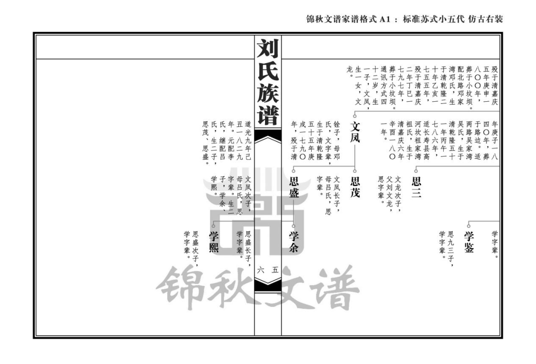 家譜格式-標準蘇式小五代仿古右裝3